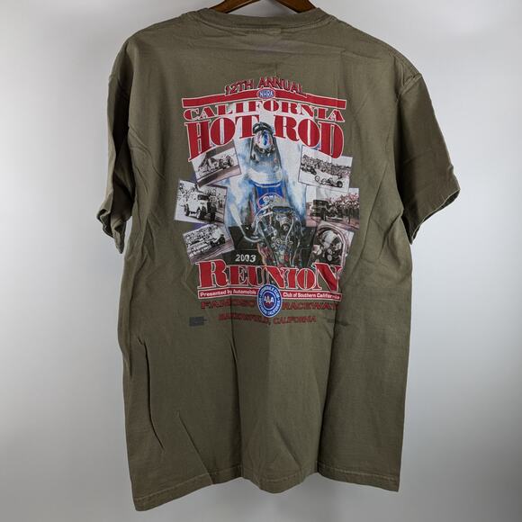 Vintage 2003 Mens Drag Racing L T-Shirt 12th NHRA Hot Rods AAA Auto Club Reunion - Picture 2 of 6